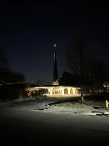 Guiding light in the quiet of the night.